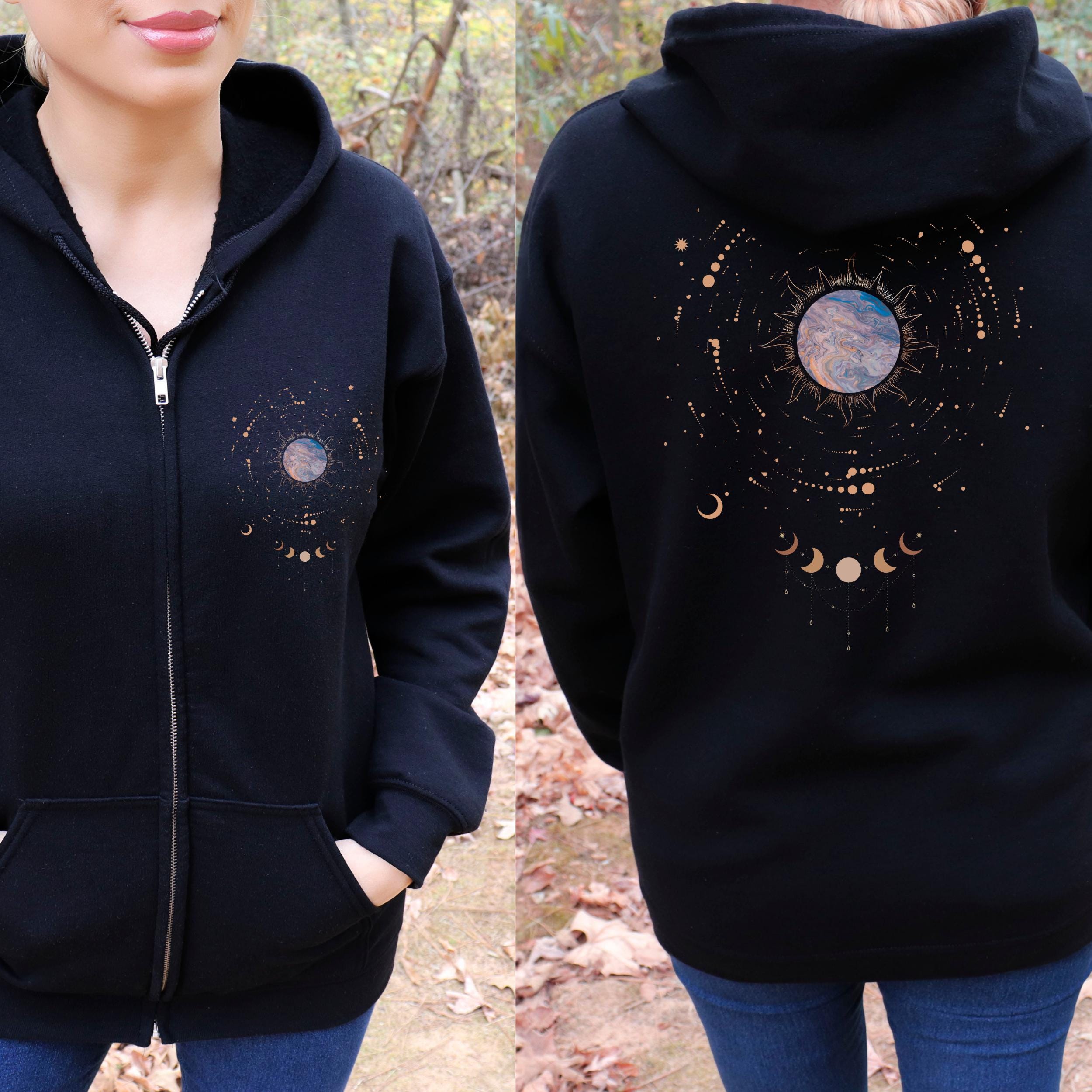 Sun and Moon Zip Hoodie - Etsy
