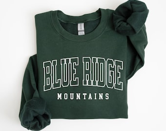 Blue Ridge Mountains Crewneck Sweatshirt - Cozy Casual, Unisex Fashion, Outdoor Apparel, Gift for Nature Lovers, College Spirit Wear