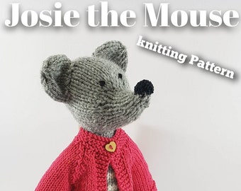Knitting pattern for Josie the Mouse, PDF download