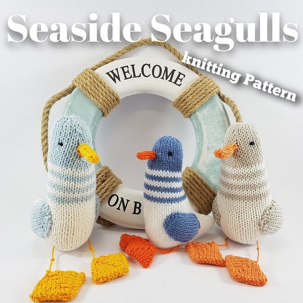 Seaside Seagulls Knitting Pattern - Make Your Very Own Seagulls - Easy To Knit Pattern