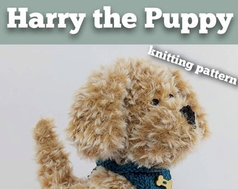 Harry the Puppy Knitting Pattern - Make Your Very Own Puppy dog - Easy To Knit Pattern
