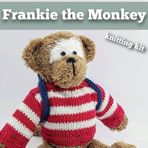 Frankie the Monkey Knitting Kit - Make Your Very Own Monkey - Easy To Knit Pattern