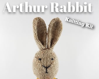 Arthur Rabbit Knitting Kit - Make Your Very Own bunny rabbit - Easy To Knit Pattern