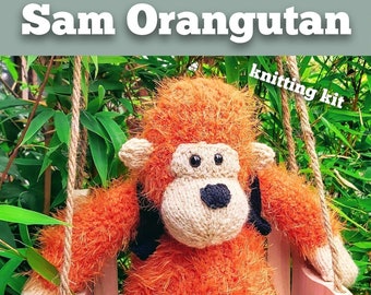 Sam Orangutan Knitting Kit - Make Your Very Own Orangutan - Easy To Knit Pattern