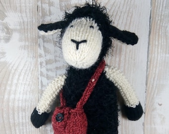 Knitted toy knitting pattern for Mabel the Sheep, PDF download