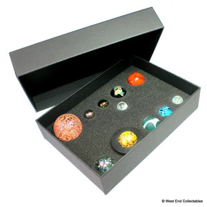 Solar System Model Orrery Glass Display Marbles Space Planets Collection in Presentation Box image 4