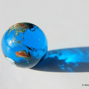 Planet Earth Glass Marble 22mm 0.9 Space Gift Globe Educational Jewellery Stone / Pendant Solar System Model Orrery image 4