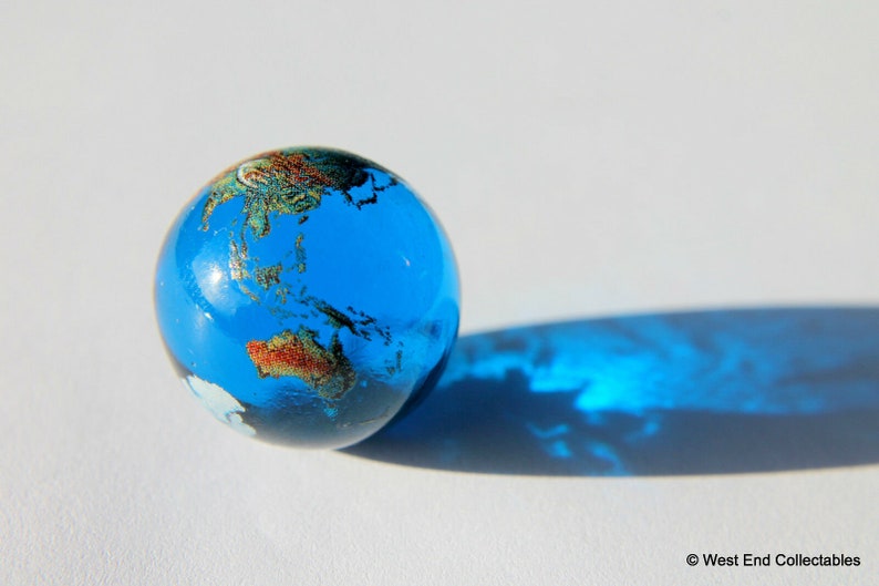 Planet Earth Glass Marble 22mm 0.9 Space Gift Globe Educational Jewellery Stone / Pendant Solar System Model Orrery image 4