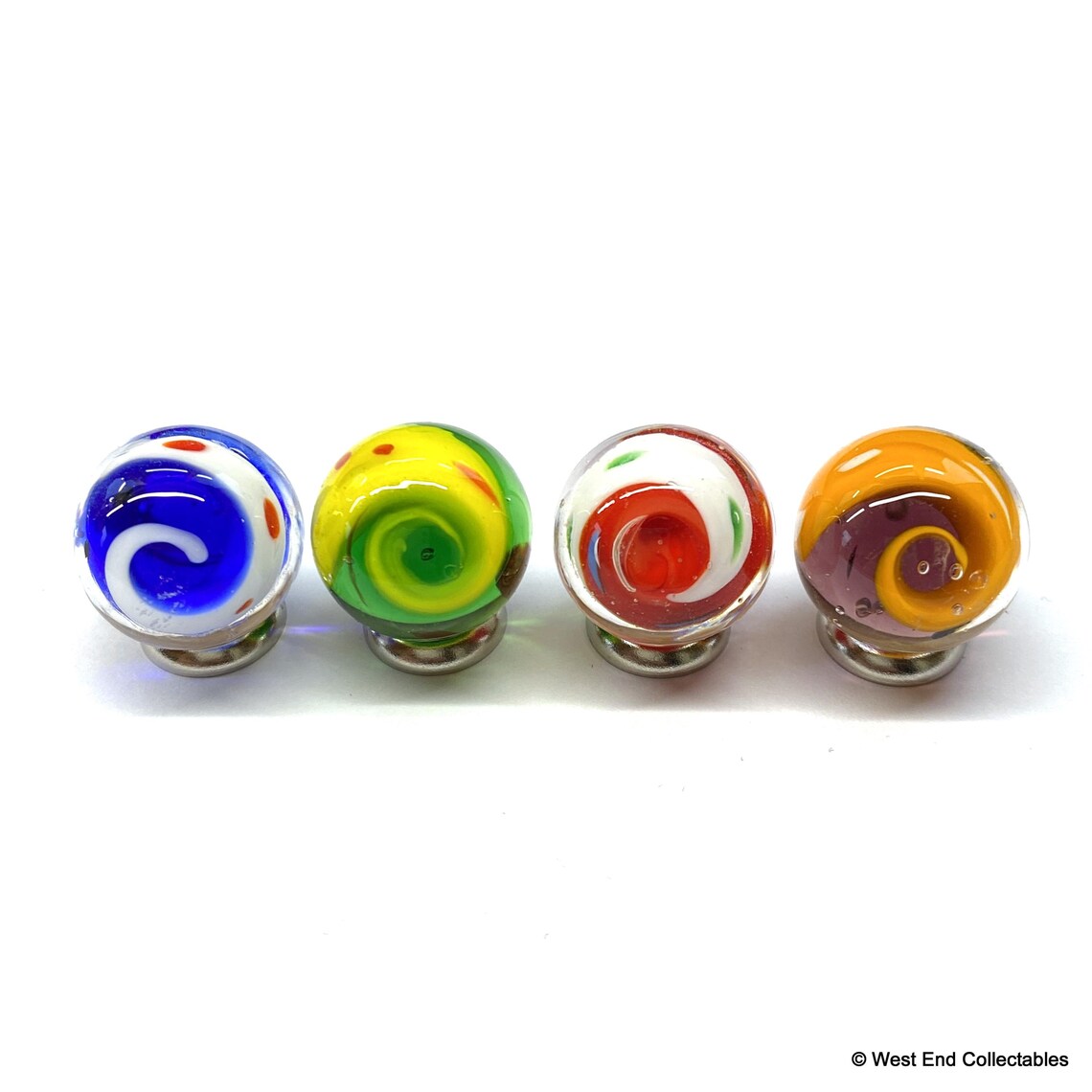 Handmade Glass Marbles 4 X 16mm Spiral Swirl Twist Toy Marble - Etsy