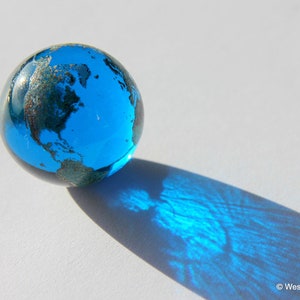 Planet Earth Glass Marble 22mm 0.9 Space Gift Globe Educational Jewellery Stone / Pendant Solar System Model Orrery image 3