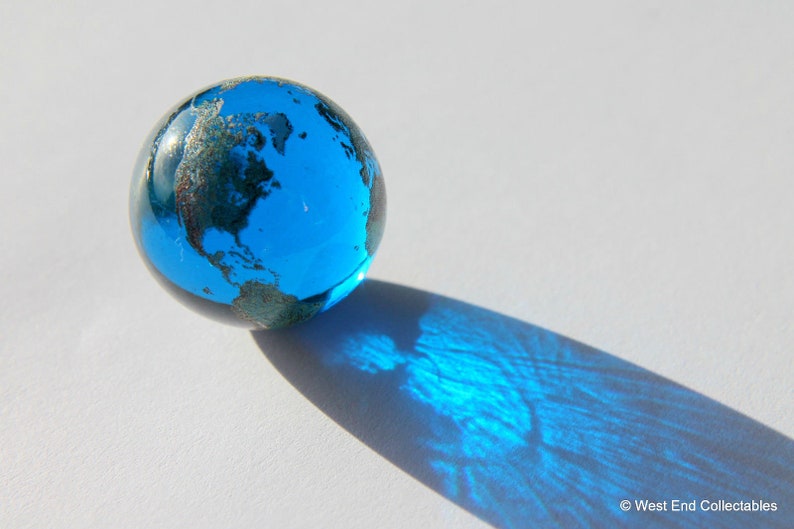 Planet Earth Glass Marble 22mm 0.9 Space Gift Globe Educational Jewellery Stone / Pendant Solar System Model Orrery image 3