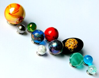 Solar System Orrery Globe Marble Collection - 11 Planets Set - Space Astronomy