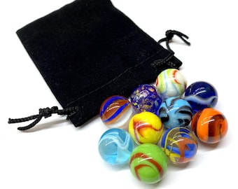 10 biglie di vetro uniche da 16 mm (0,5"), set da collezione, regalo, regalo per feste, varietà di sacchetti regalo