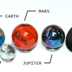 Solar System Model Orrery Glass Display Marbles Space Planets Collection in Presentation Box image 2