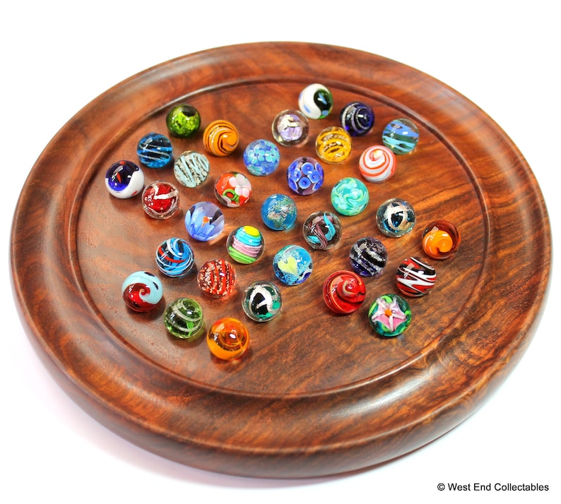Collectors Handmade Marbles Solitaire Set Board Game Puzzle Etsy UK