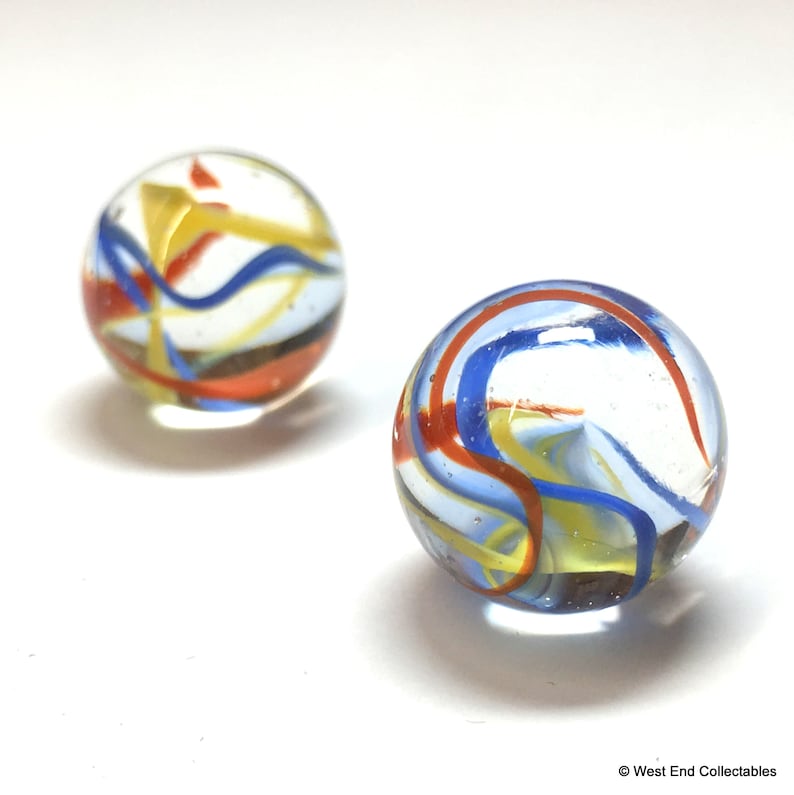 Rainbow Swirl Glass Marbles – 16mm Craft Stones, Set of 10 Party Goody ...