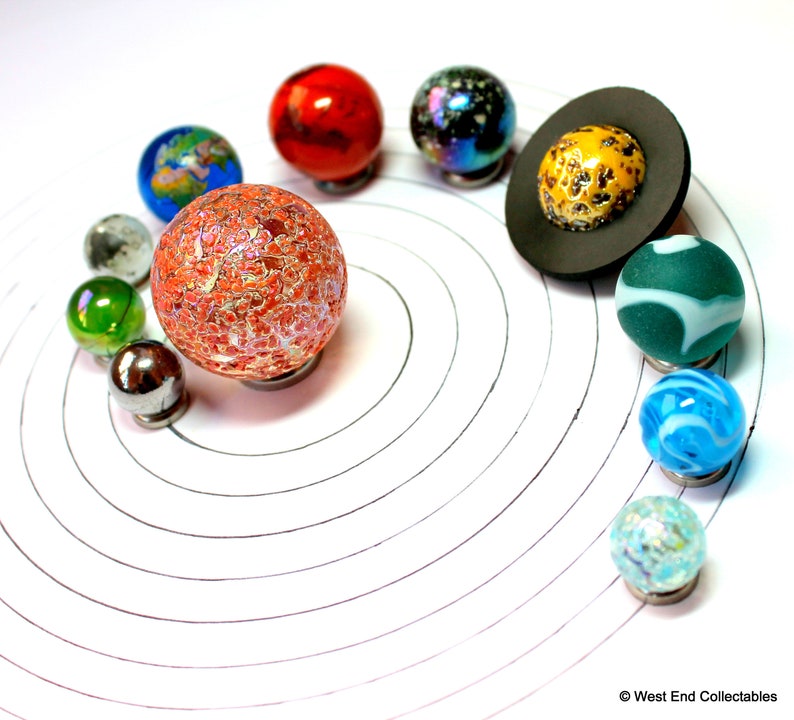 Solar System Model Marbles Collection 11 Glass Marble Etsy