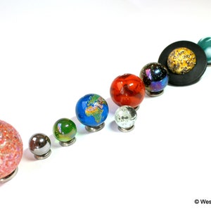 Solar System Model Orrery Glass Display Marbles Space Planets Collection in Presentation Box image 5