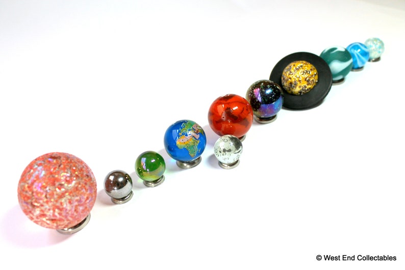 Solar System Model Orrery Glass Display Marbles Space Planets Collection in Presentation Box image 5