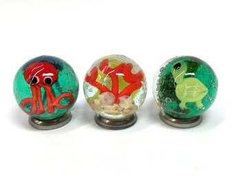 3 x 16 mm (0.5インチ) ハンドメイド オーシャン シー クリーチャー