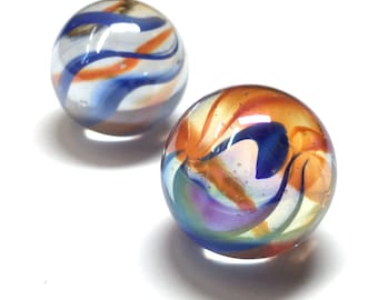 Canicas De Cristal Azul Claro: 20 Piezas De ø16 Mm + 1 De ø25 Mm En Red, Coleccionables Y Juguete Clásico