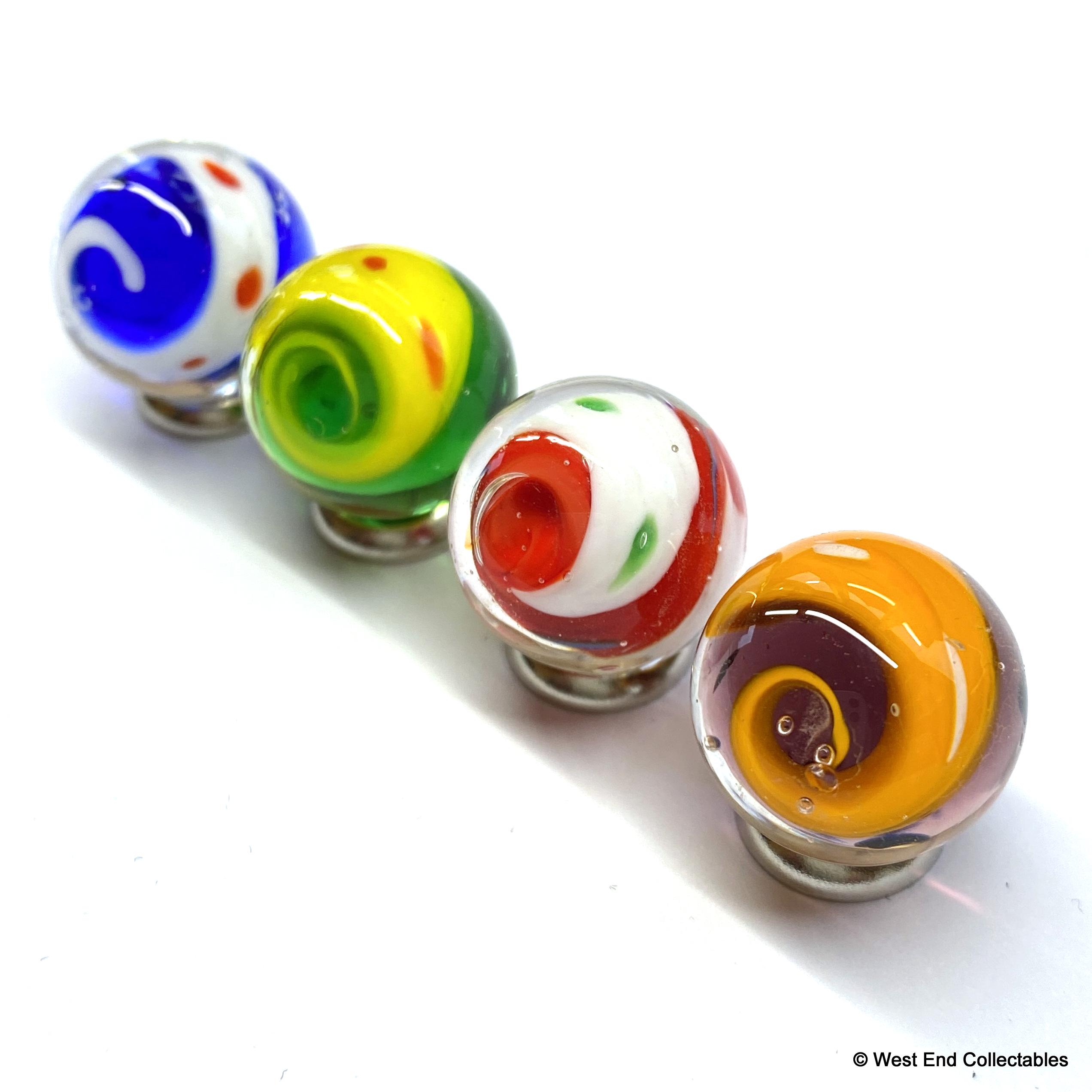 Handmade Glass Marbles 4 X 16mm Spiral Swirl Twist Toy Marble - Etsy