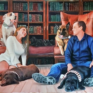 Custom Family Oil Painting from Photo: Hand-Painted Portrait