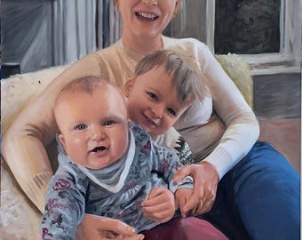 Custom Oil Portrait From Photo, Handmade Canvas Art