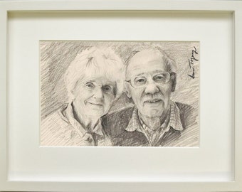 Pencil drawings from photos, Family portrait. Wedding Anniversary, Birthday gift.