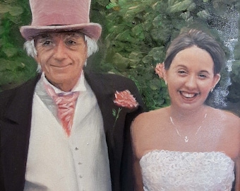 Custom Oil Painting Portrait from Photo, Wedding Anniversary Gift