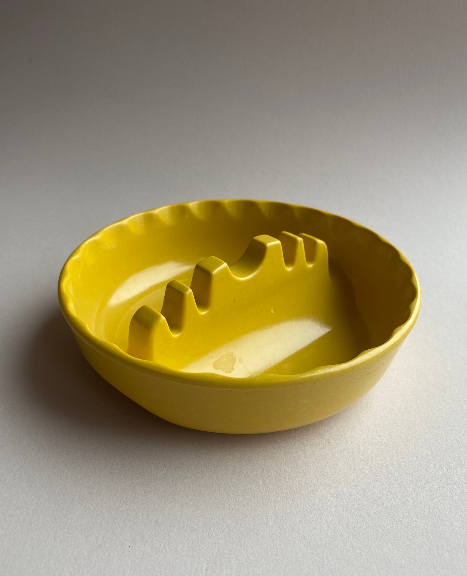 Vintage plastic yellow ashtray made in USA Etsy