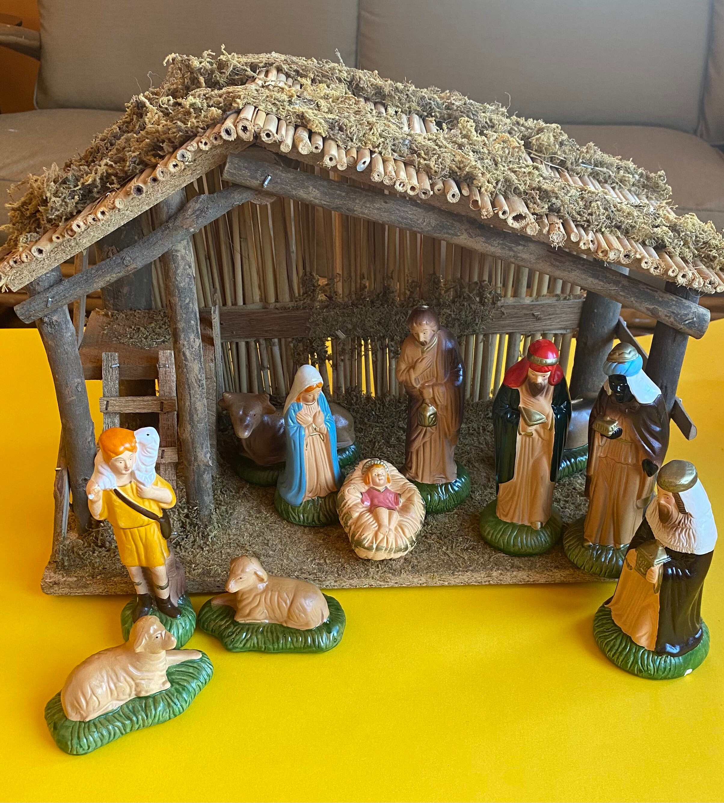Vintage Swedish Miniature Wood Nativity 4 pieces, SVENSK slojd Swedish