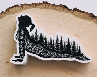 Yoga Pose Vinyl Sticker: Waterproof Nature Decal