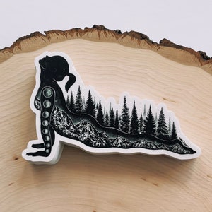 Yoga Pose Vinyl Sticker: Waterproof Nature Decal