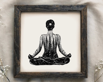 Yoga Forest Woman Art Print: Grounded Yogi Gift