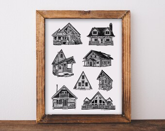 Cozy Homes & Cabins Art Print