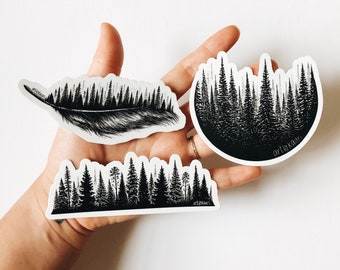 Forest and Trees Inspired Vinyl Sticker Pack