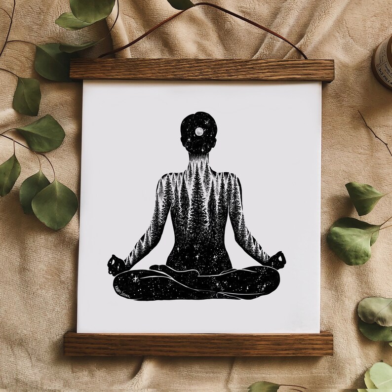 Yoga Forest Woman Art Print: Grounded Yogi Gift image 4