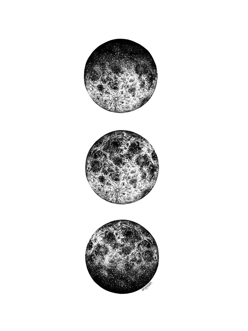 3 Moon Phases Art Print image 3