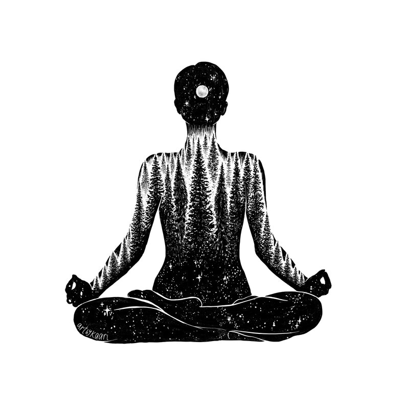 Yoga Forest Woman Art Print: Grounded Yogi Gift image 3