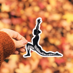 Yoga Pose III Vinyl Sticker Waterproof Wanderlust Sticker Yogi Gift Yoga Gift Nature Water Bottle Sticker Yoga Car Sticker Best Friend Gift