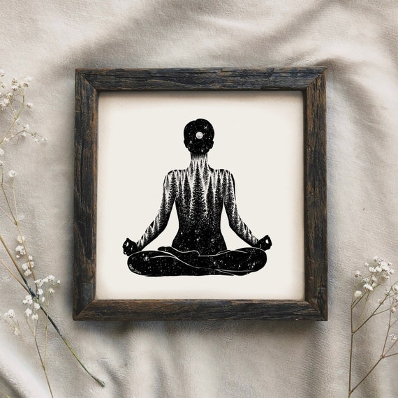 Yoga Forest Woman Art Print: Grounded Yogi Gift