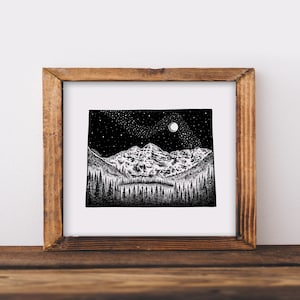 Maroon Bells + Colorado State Outline Fine Art Print