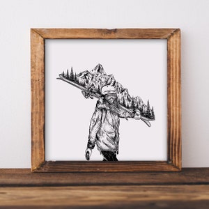 Mountainous Ski Girl Fine Art Print