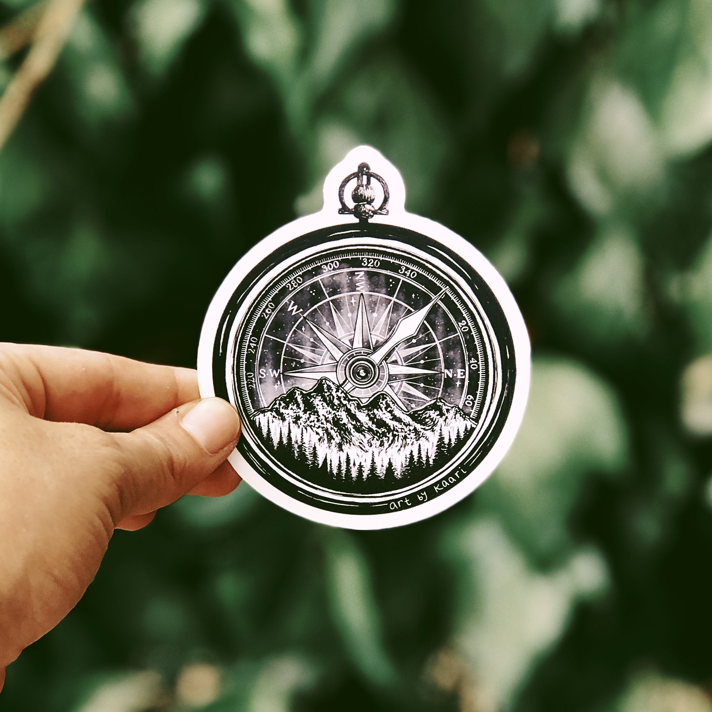 Mountain Compass Vinyl Sticker – Waterproof Nature Decal - Etsy