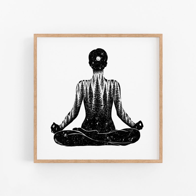 Yoga Forest Woman Art Print: Grounded Yogi Gift image 5