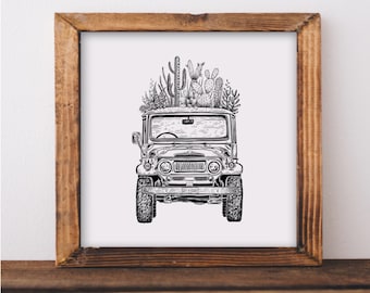 Cacti Cruiser Art Print