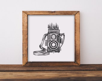 Vintage Forested Camera Fine Art Print