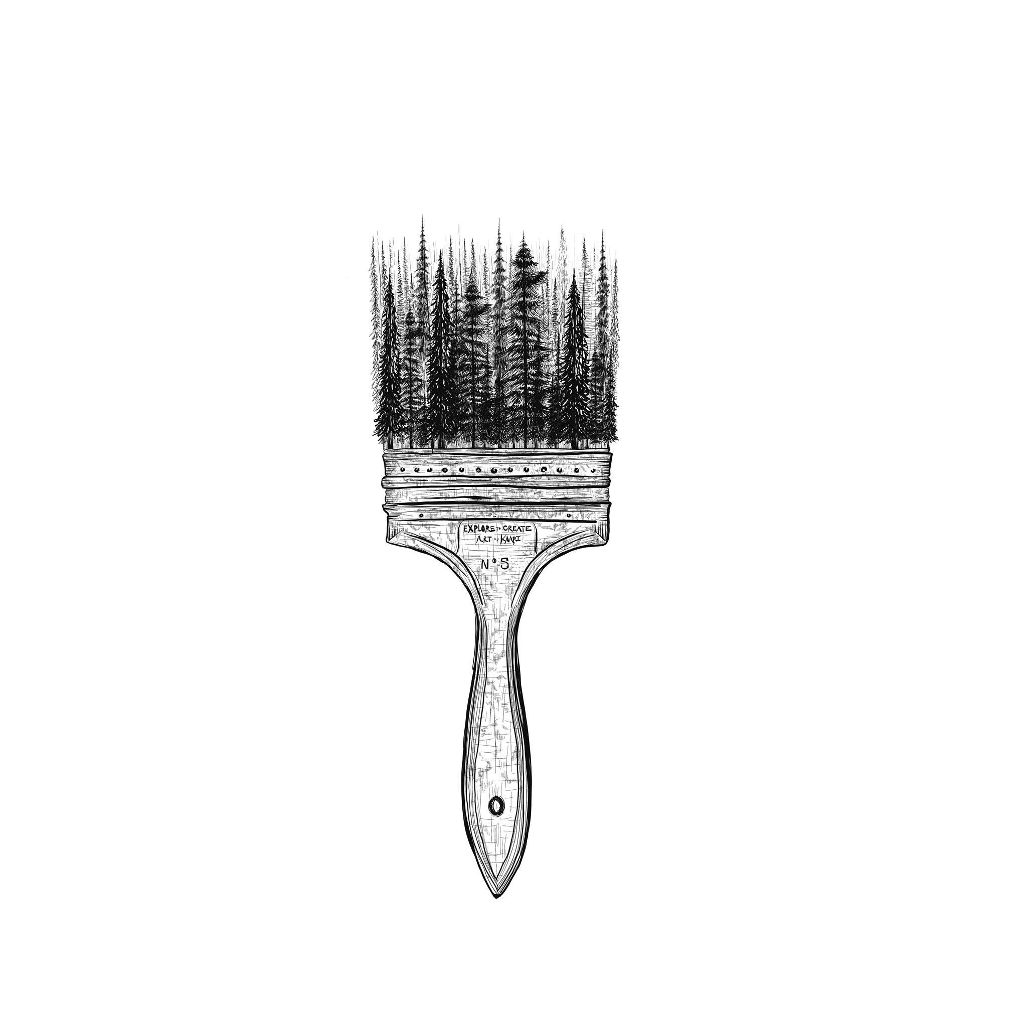 Forested Paintbrush Art Print