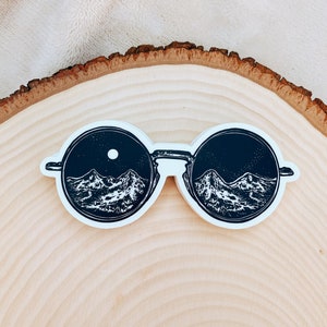 Mountain Sunglasses Vinyl Sticker: Adventure Decal